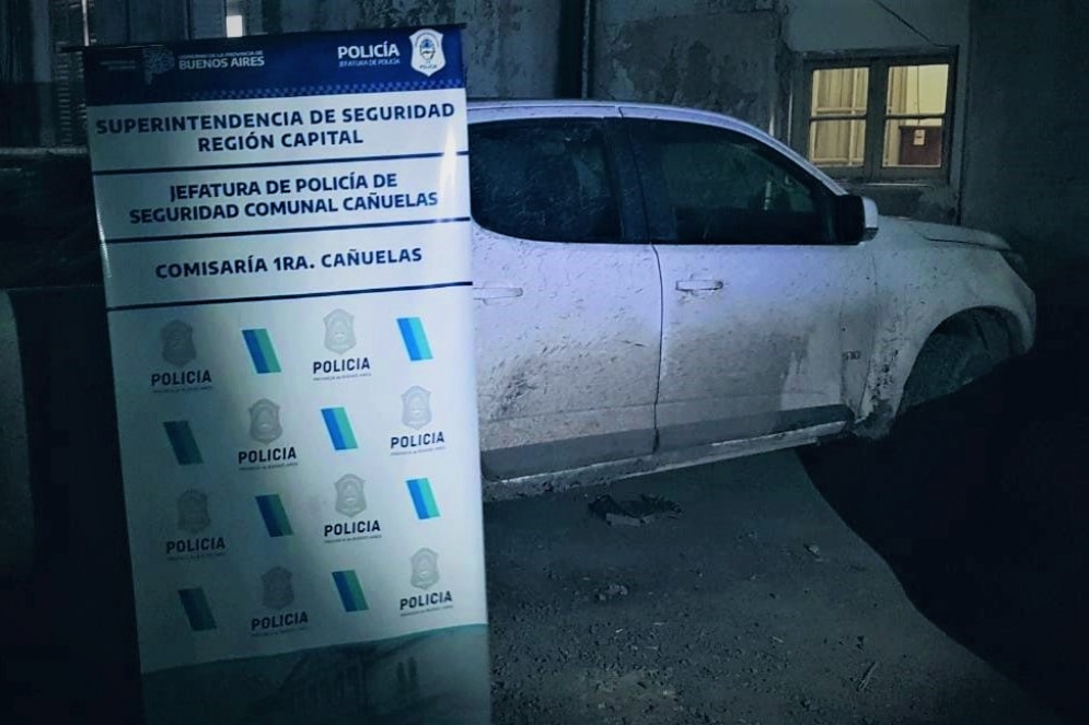 La camioneta S10 secuestrada por la polic&iacute;a.