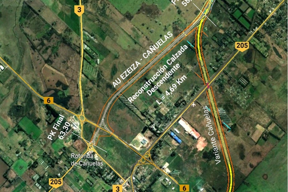 El mapa con las modificaciones que se realizar&aacute;n en la bajada de la Autopista. 