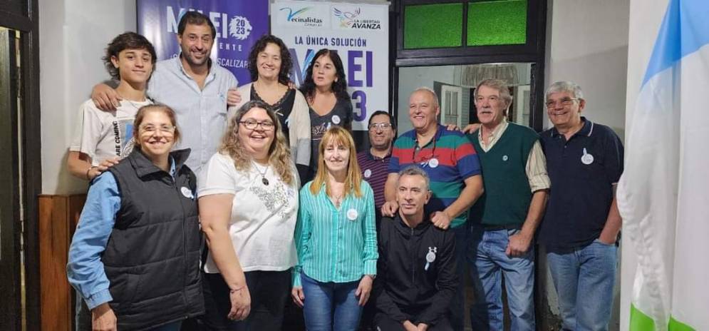 Una postal del armado local del "Mileimismo" el d&iacute;a de la presentaci&oacute;n de la&nbsp;mesa&nbsp;pol&iacute;tica.